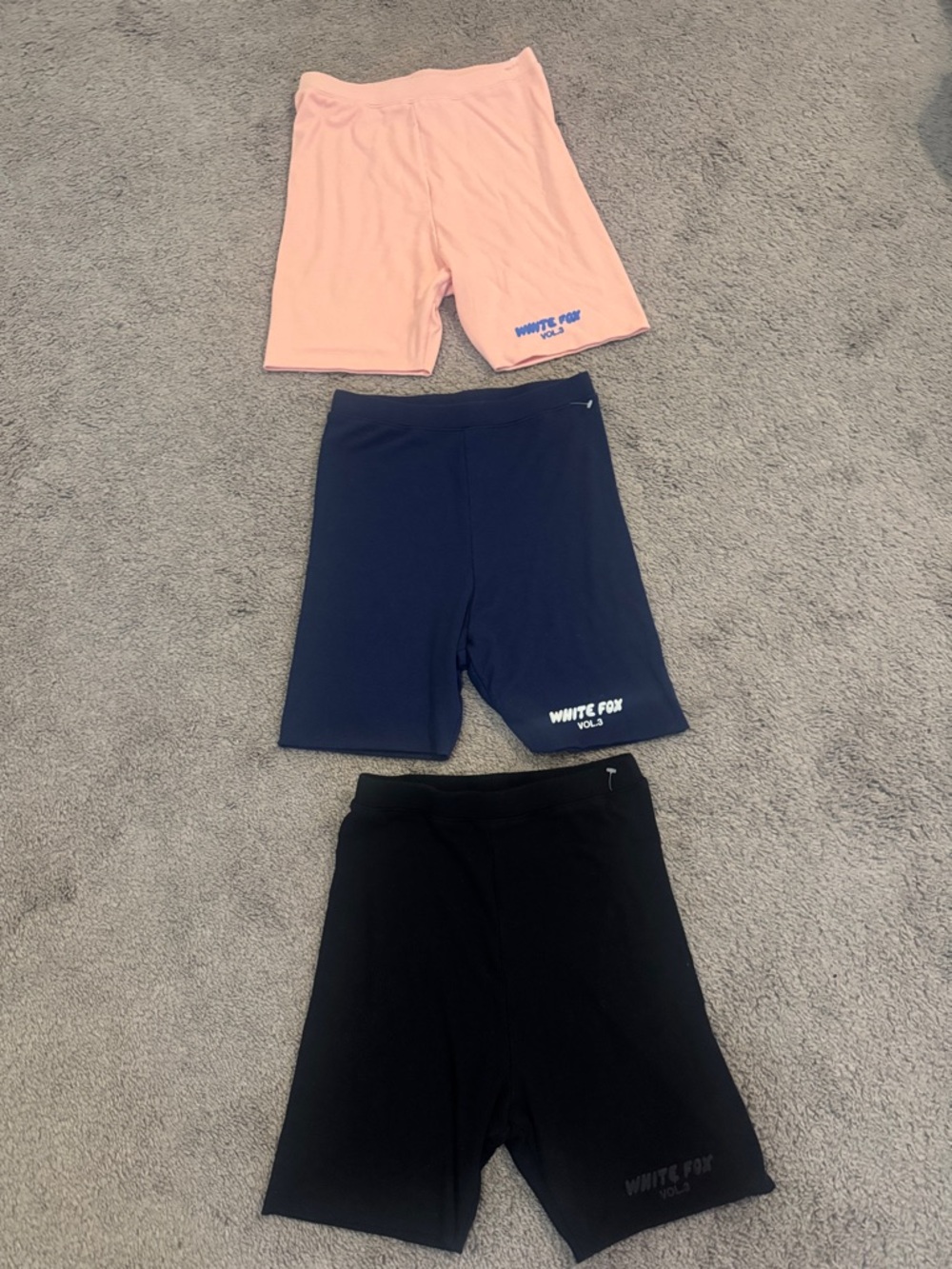White Fox Bike Shorts - Peach, Navy & Black